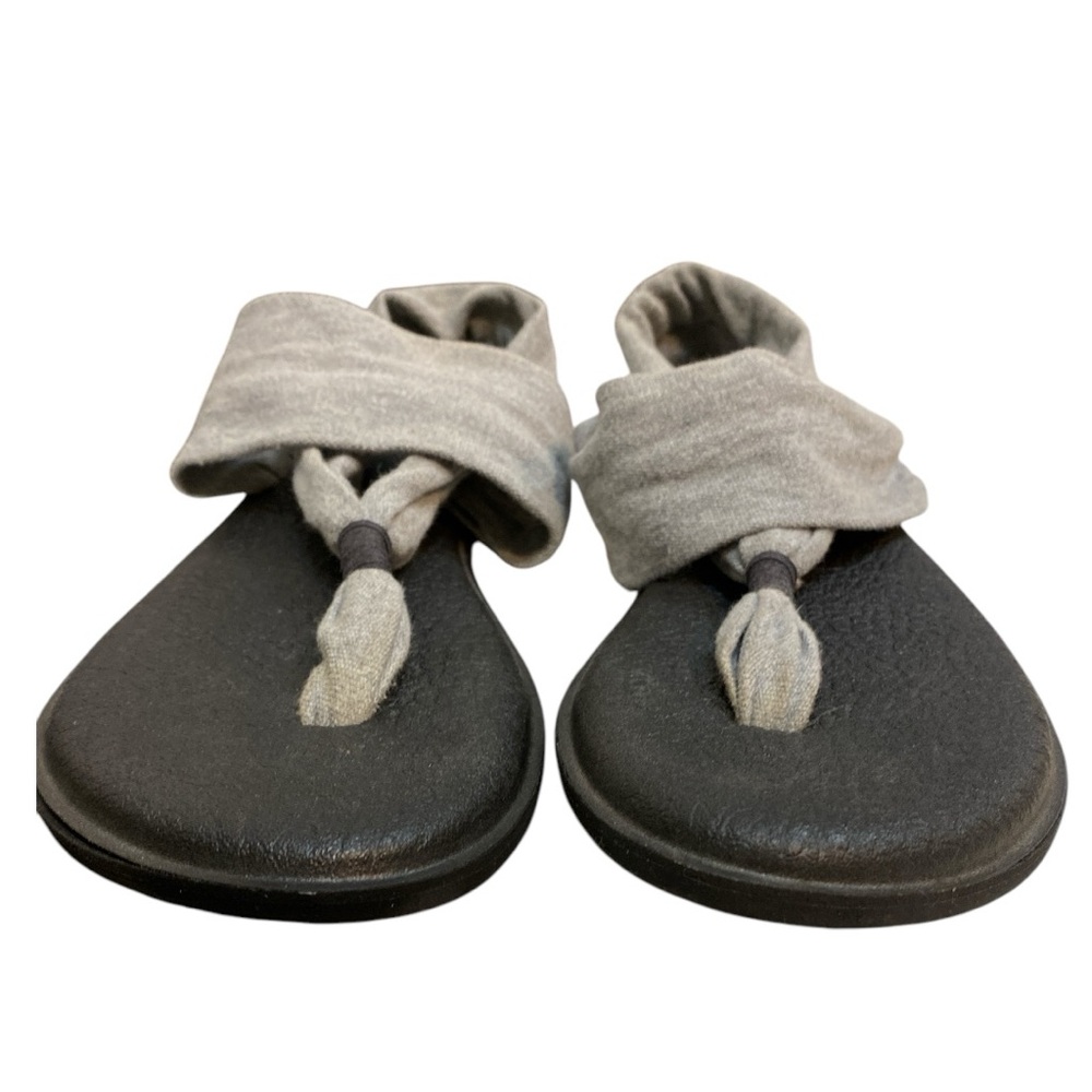 Sanuk Gray Yoga Sling 2 Yoga Mat Thong Slingback Sandals Flip-Flops Comfort Sz 8 - Picture 9 of 12